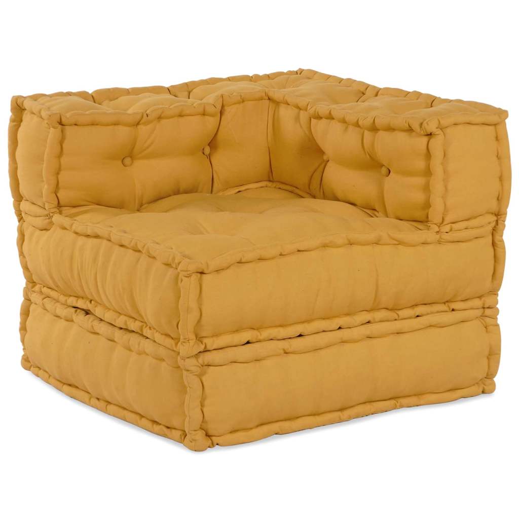 Canapea modulară Manual 4 pcs Galben 70 x 70 x 56 cm țesătură GartenMobel Dekor