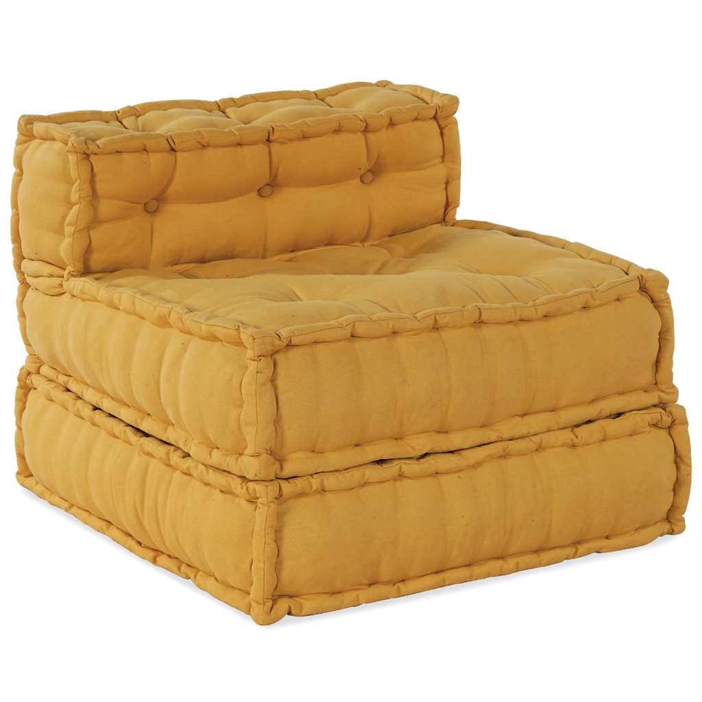 Canapea modulară Manual 4 pcs Galben 70 x 70 x 56 cm țesătură GartenMobel Dekor