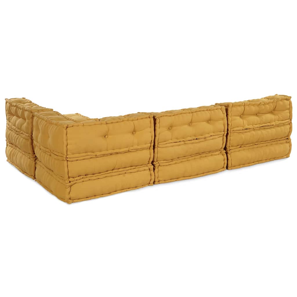 Canapea modulară Manual 4 pcs Galben 70 x 70 x 56 cm țesătură GartenMobel Dekor