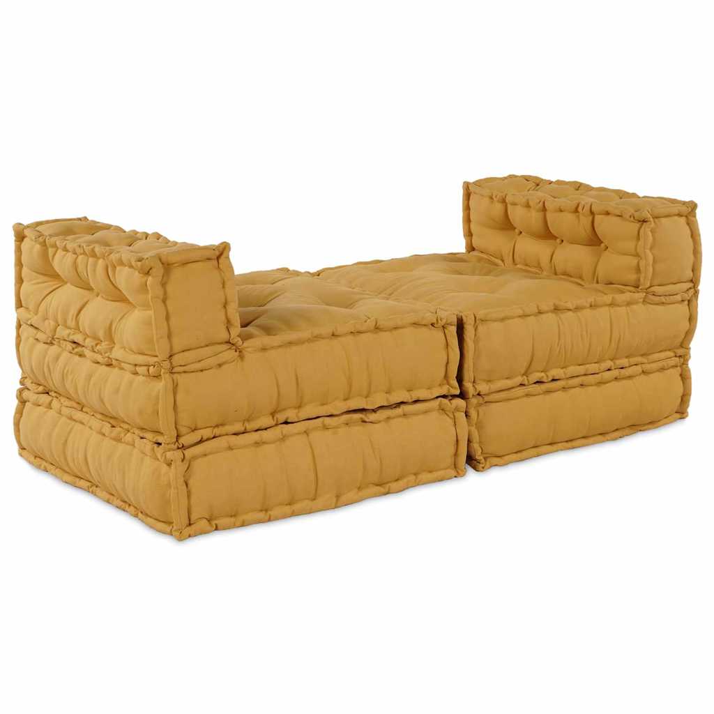 Canapea modulară Manual 4 pcs Galben 70 x 70 x 56 cm țesătură GartenMobel Dekor