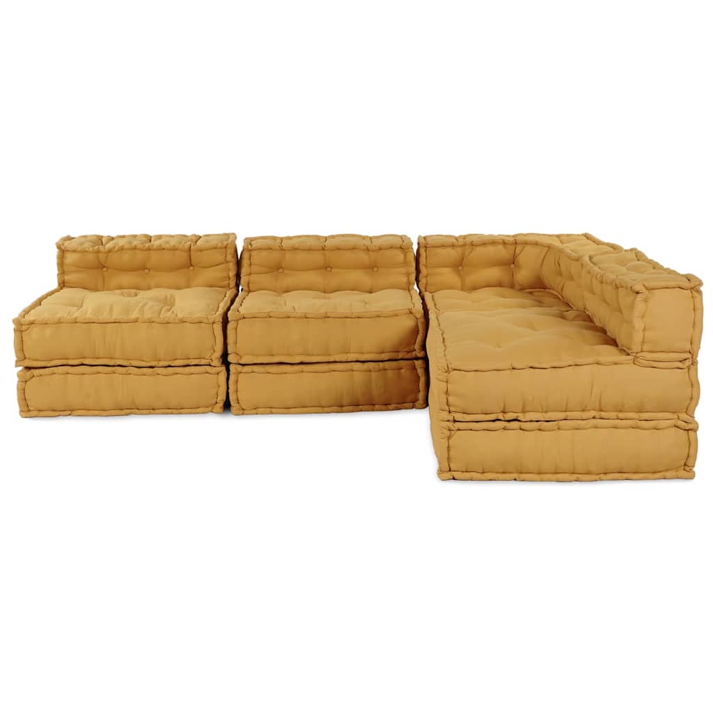 Canapea modulară Manual 4 pcs Galben 70 x 70 x 56 cm țesătură GartenMobel Dekor