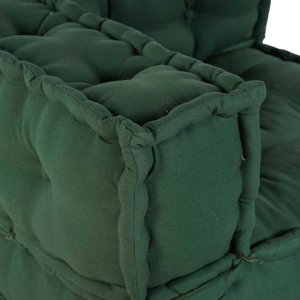 Canapea modulară Manual 4 pcs Verde 70 x 70 x 56 cm țesătură GartenMobel Dekor