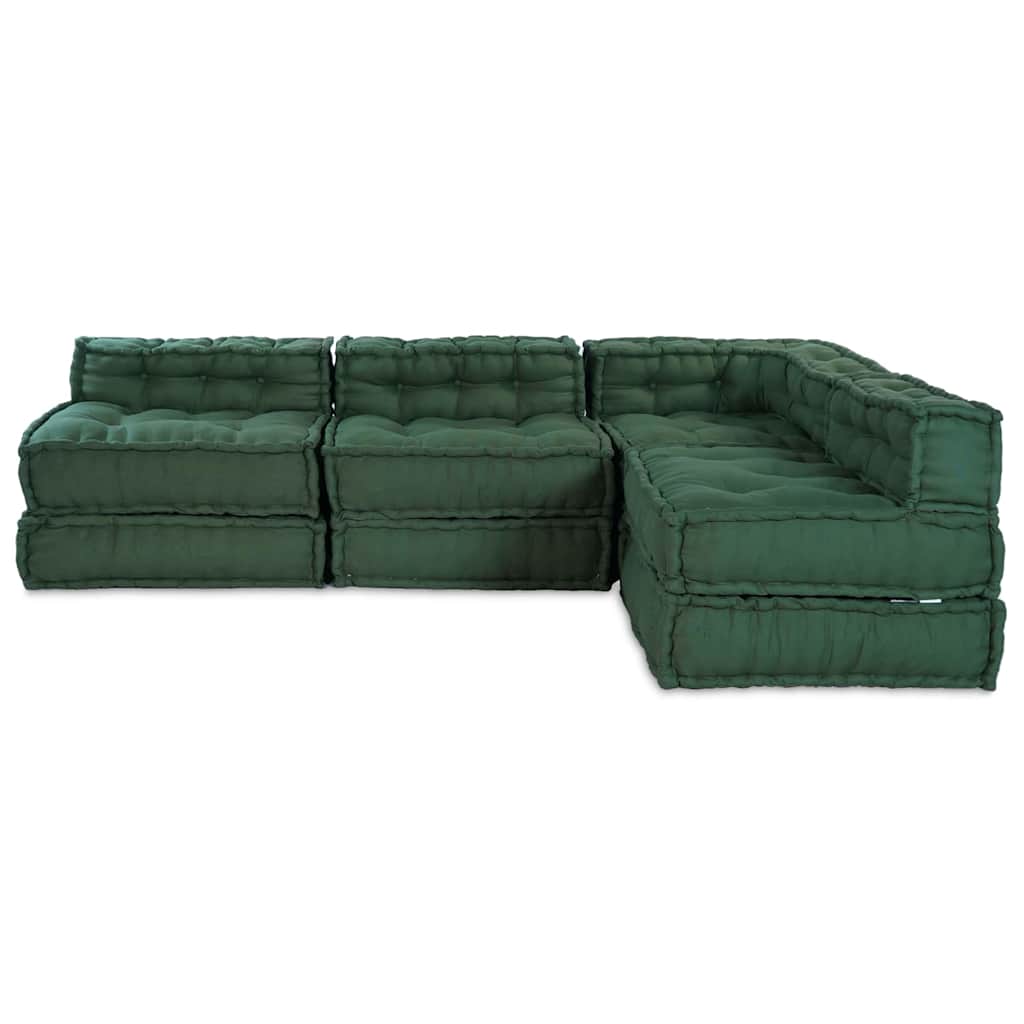 Canapea modulară Manual 4 pcs Verde 70 x 70 x 56 cm țesătură GartenMobel Dekor