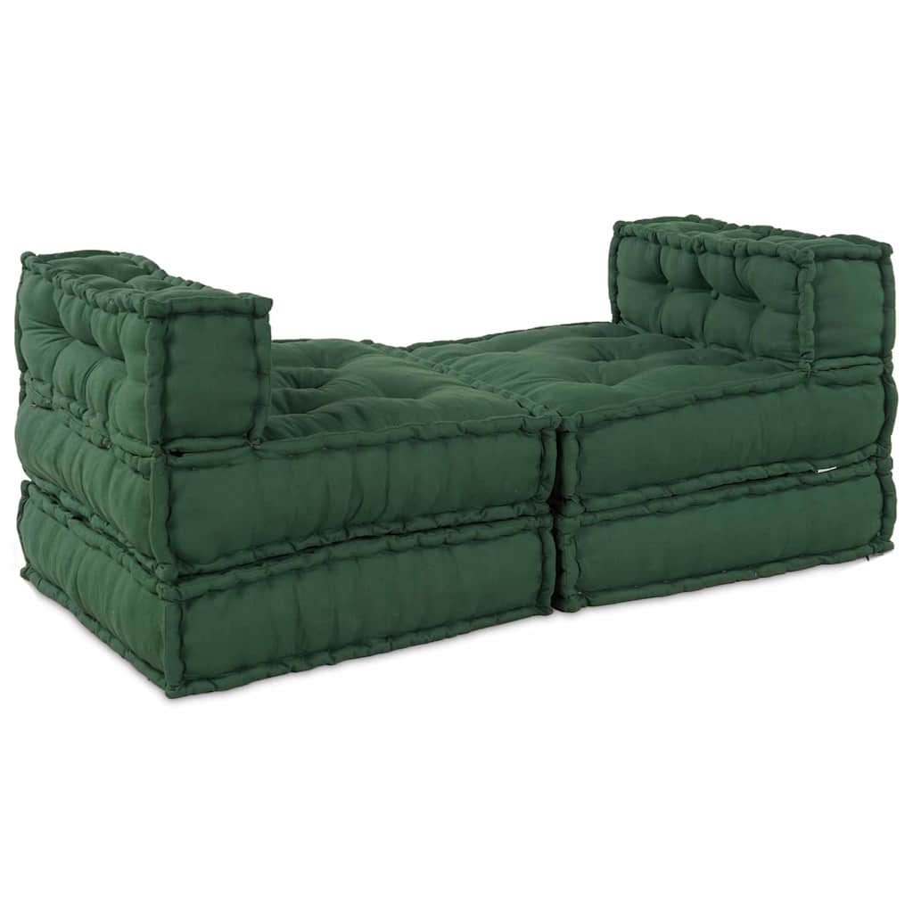 Canapea modulară Manual 4 pcs Verde 70 x 70 x 56 cm țesătură GartenMobel Dekor