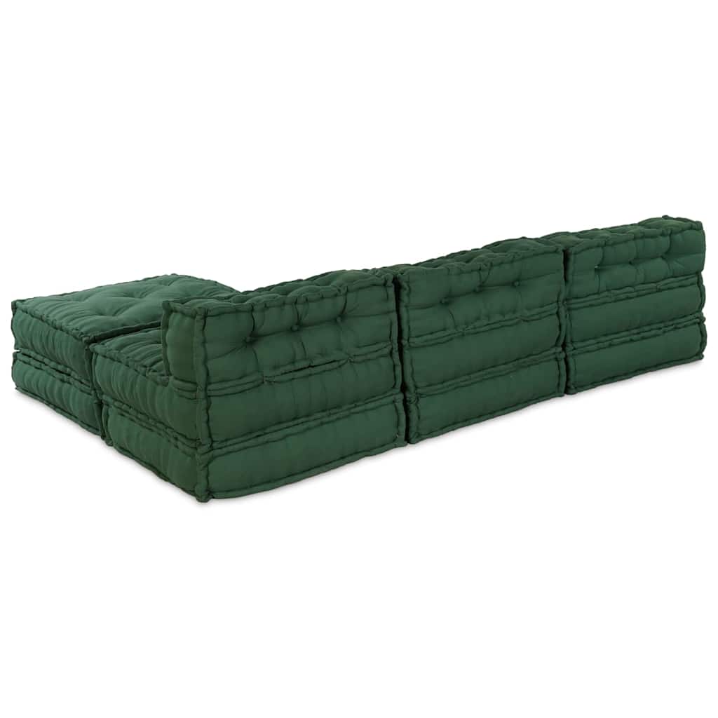Canapea modulară Manual 4 pcs Verde 70 x 70 x 56 cm țesătură GartenMobel Dekor