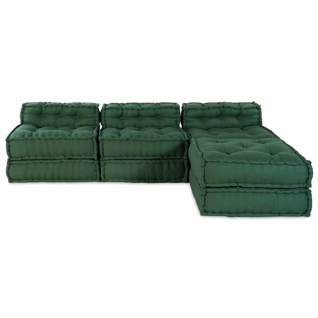Canapea modulară Manual 4 pcs Verde 70 x 70 x 56 cm țesătură GartenMobel Dekor