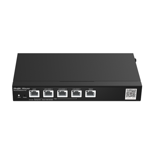 Router 4 x RJ45 1G PoE, 1 x RJ45 1G, Buget PoE 60W, Multi-WAN, Cloud Management - Ruijie RG-EG305GH-P-E SafetyGuard Surveillance