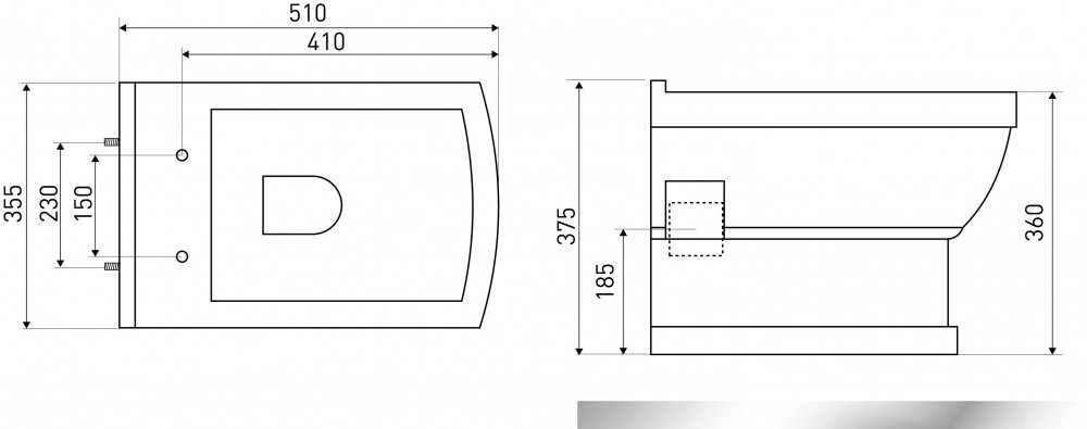 Kerra Cleopatra 16 cu capac de toaletă montat pe perete Mobalis Homvera