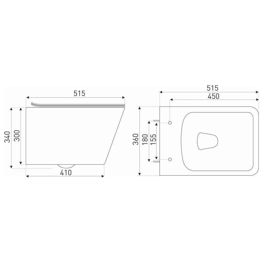 Kerra Toaletă fără ramă Tinos BLM, montată pe perete Mobalis Homvera