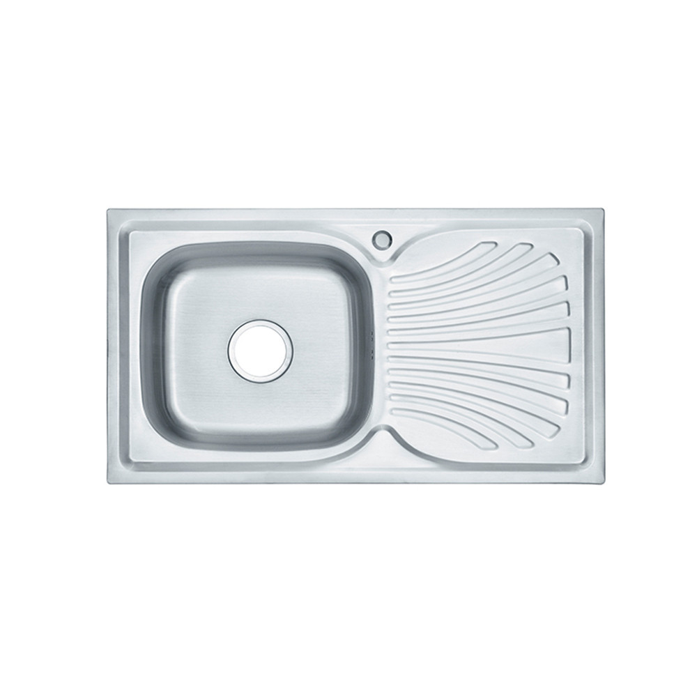 Leziter Chiuvetă Boli pătrată cu o singură cuvă cu picurare din oțel inoxidabil Mobalis Homvera