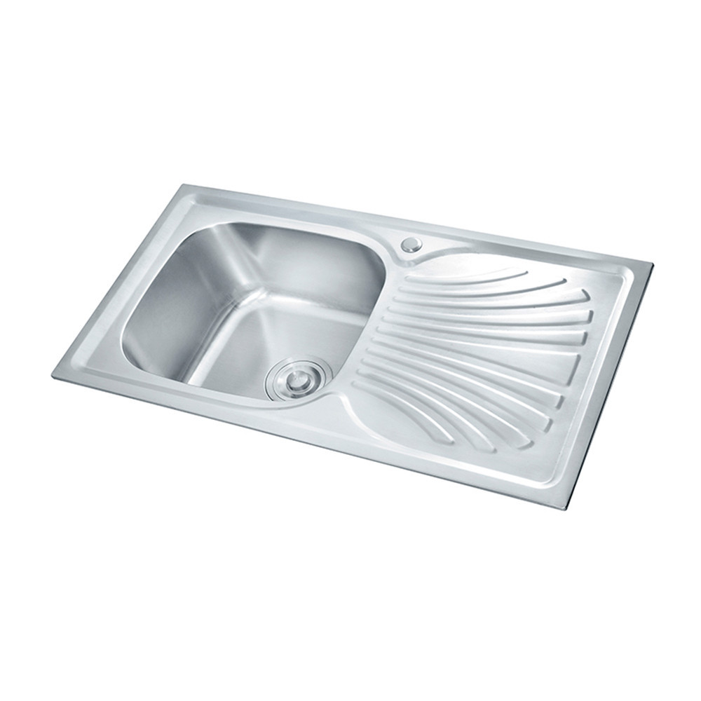 Leziter Chiuvetă Boli pătrată cu o singură cuvă cu picurare din oțel inoxidabil Mobalis Homvera