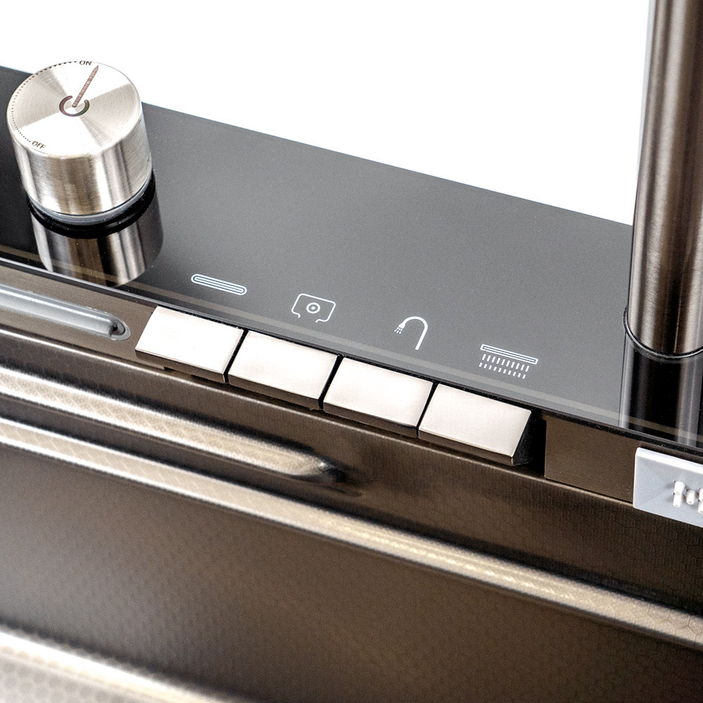 Leziter Chiuvetă multifuncțională Catania din oțel inoxidabil cu baterie digitală Mobalis Homvera