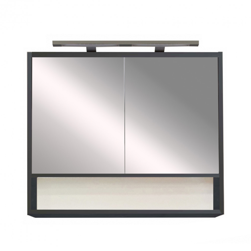Leziter Dulap cu oglindă de perete Luna 80, antracit Mobalis Homvera