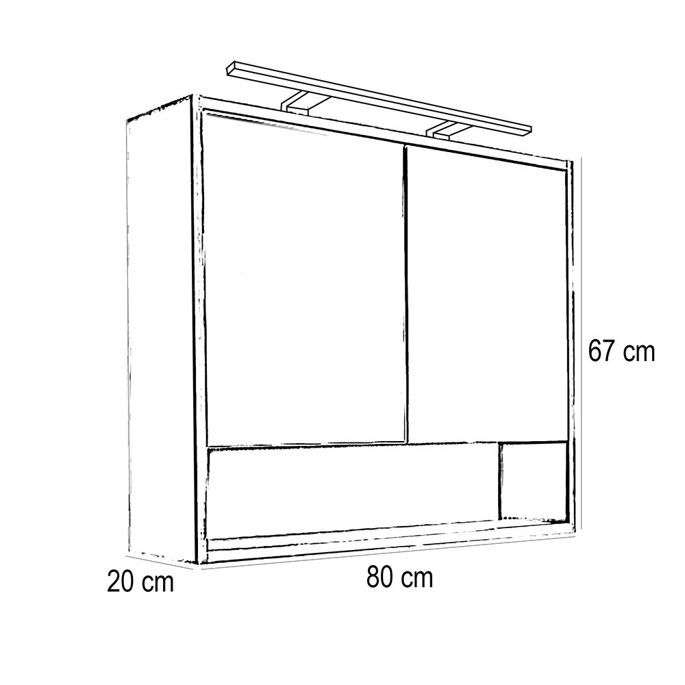 Leziter Dulap cu oglindă de perete Luna 80, antracit Mobalis Homvera