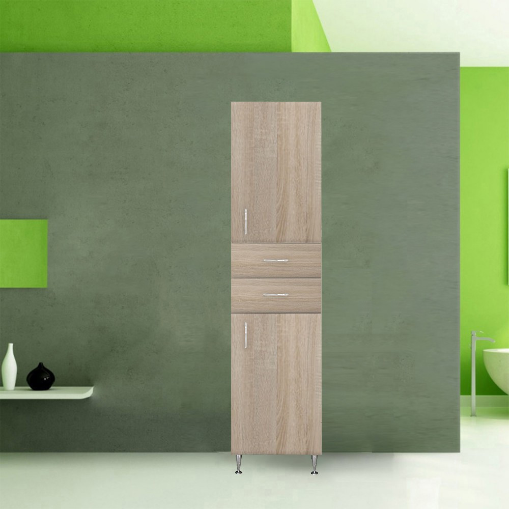 Leziter Dulap înalt Bianca Plus 45 cu 2 uși, 2 sertare, culoare stejar sonoma, dreapta Mobalis Homvera