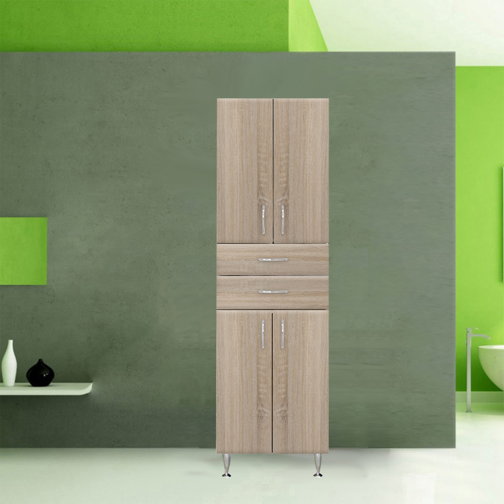 Leziter Dulap înalt Bianca Plus 60 cu 4 uși, 2 sertare, culoare stejar sonoma Mobalis Homvera