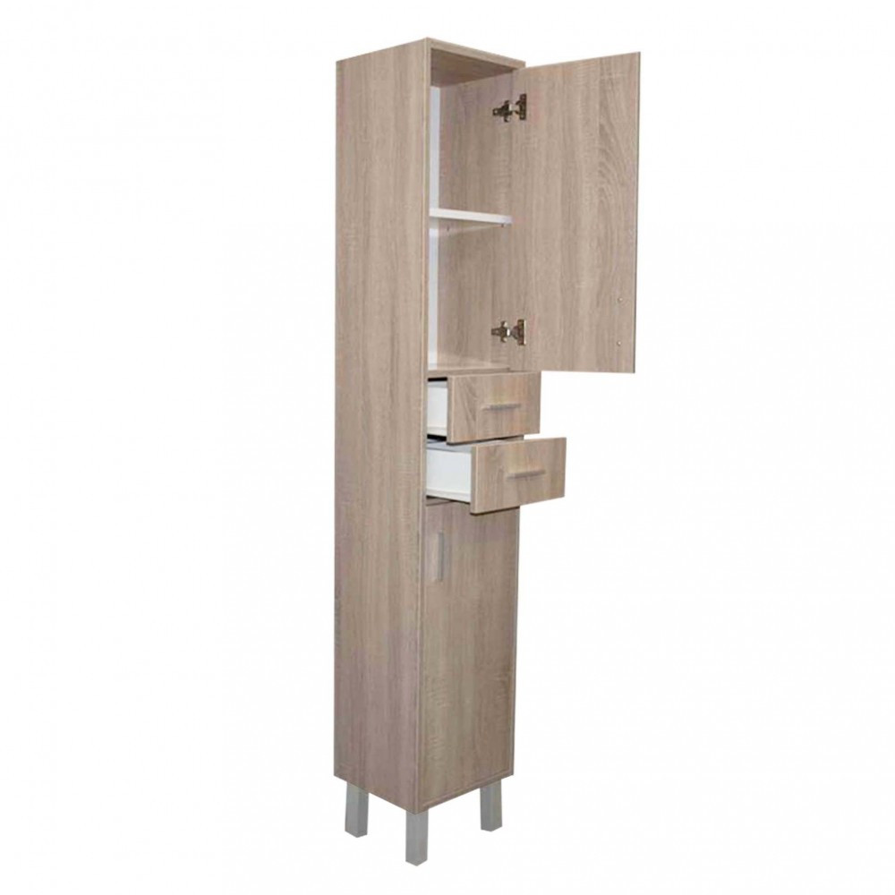 Leziter Dulap înalt Nerva 35 cu 2 uși, 2 sertare, stejar Sonoma Mobalis Homvera