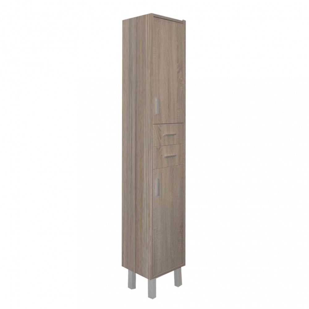 Leziter Dulap înalt Nerva 35 cu 2 uși, 2 sertare, ulm rauna Mobalis Homvera