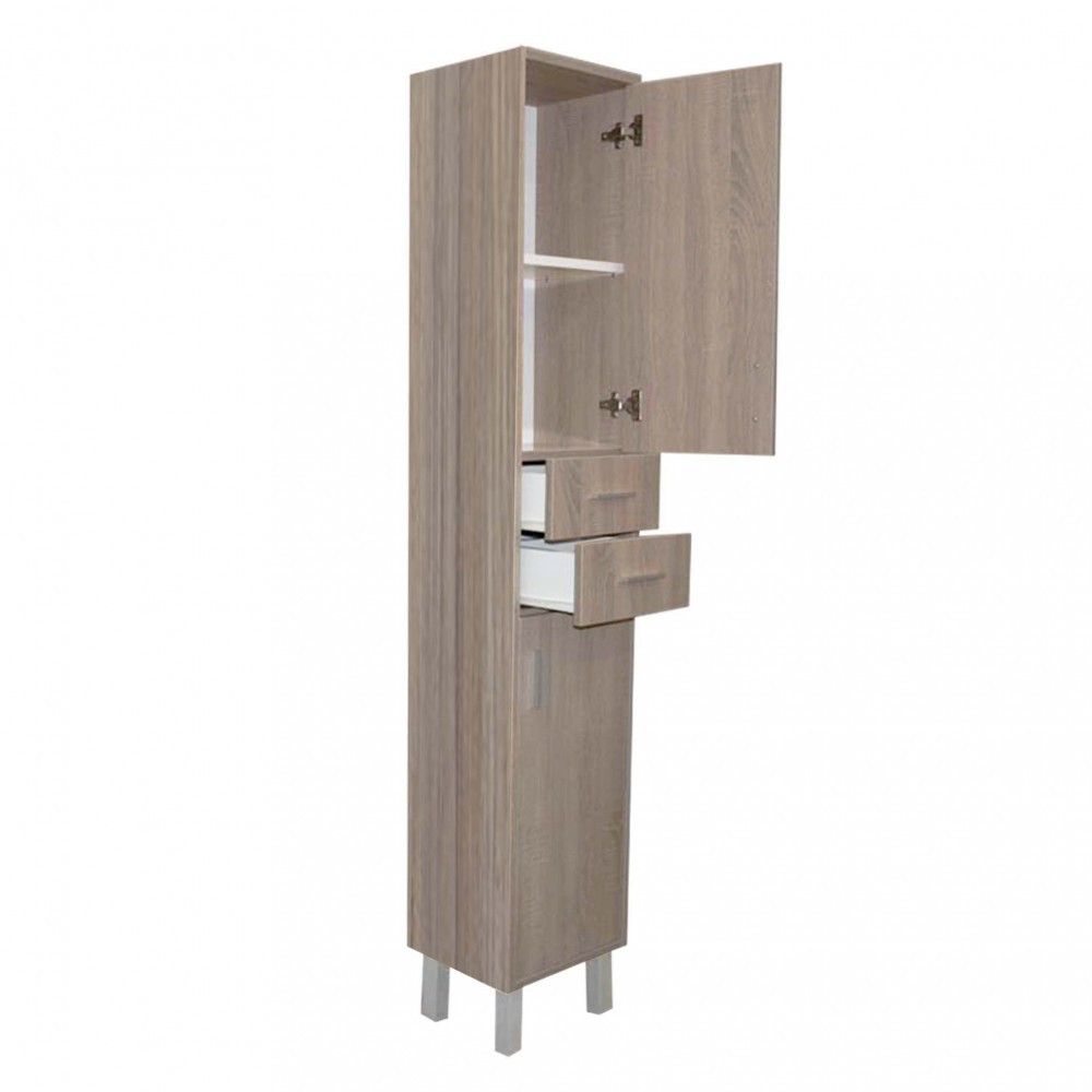 Leziter Dulap înalt Nerva 35 cu 2 uși, 2 sertare, ulm rauna Mobalis Homvera