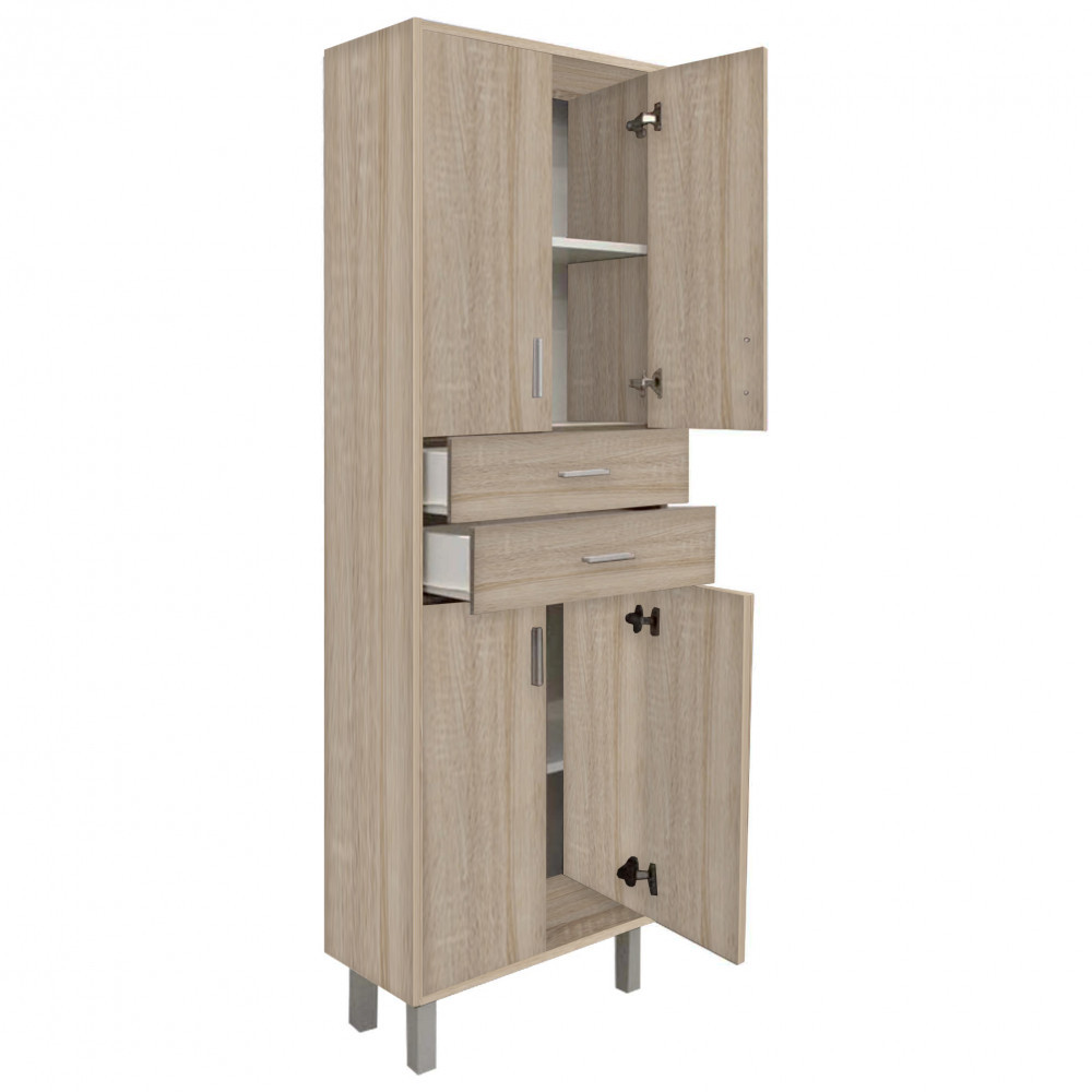 Leziter Dulap înalt Nerva 60 cu 4 uși, 2 sertare, stejar Sonoma Mobalis Homvera