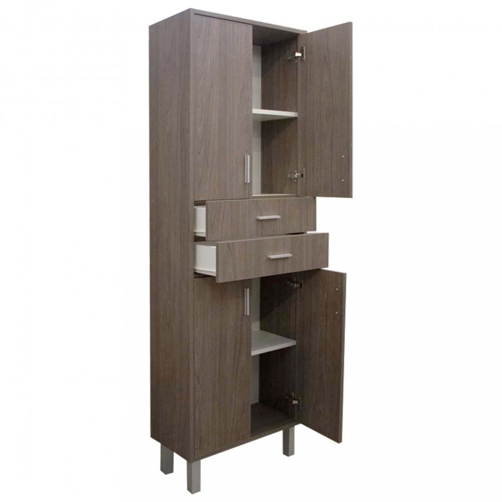 Leziter Dulap înalt Nerva 60 cu 4 uși, 2 sertare, ulm rauna Mobalis Homvera