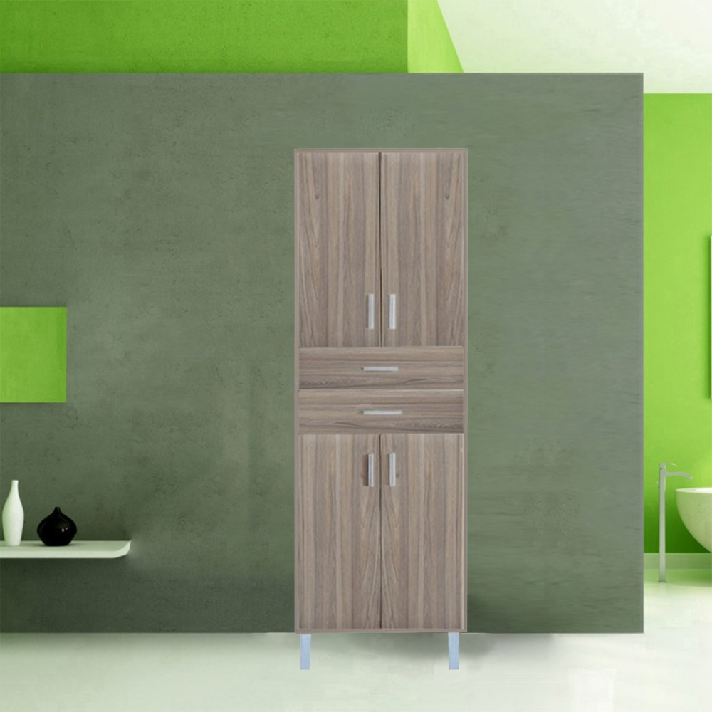 Leziter Dulap înalt Nerva 60 cu 4 uși, 2 sertare, ulm rauna Mobalis Homvera