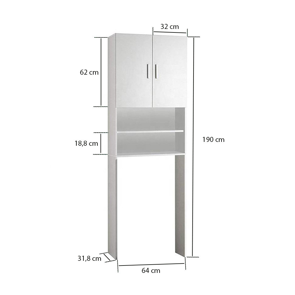 Leziter Dulap practic Nati - dulap alb pentru mașina de spălat Mobalis Homvera