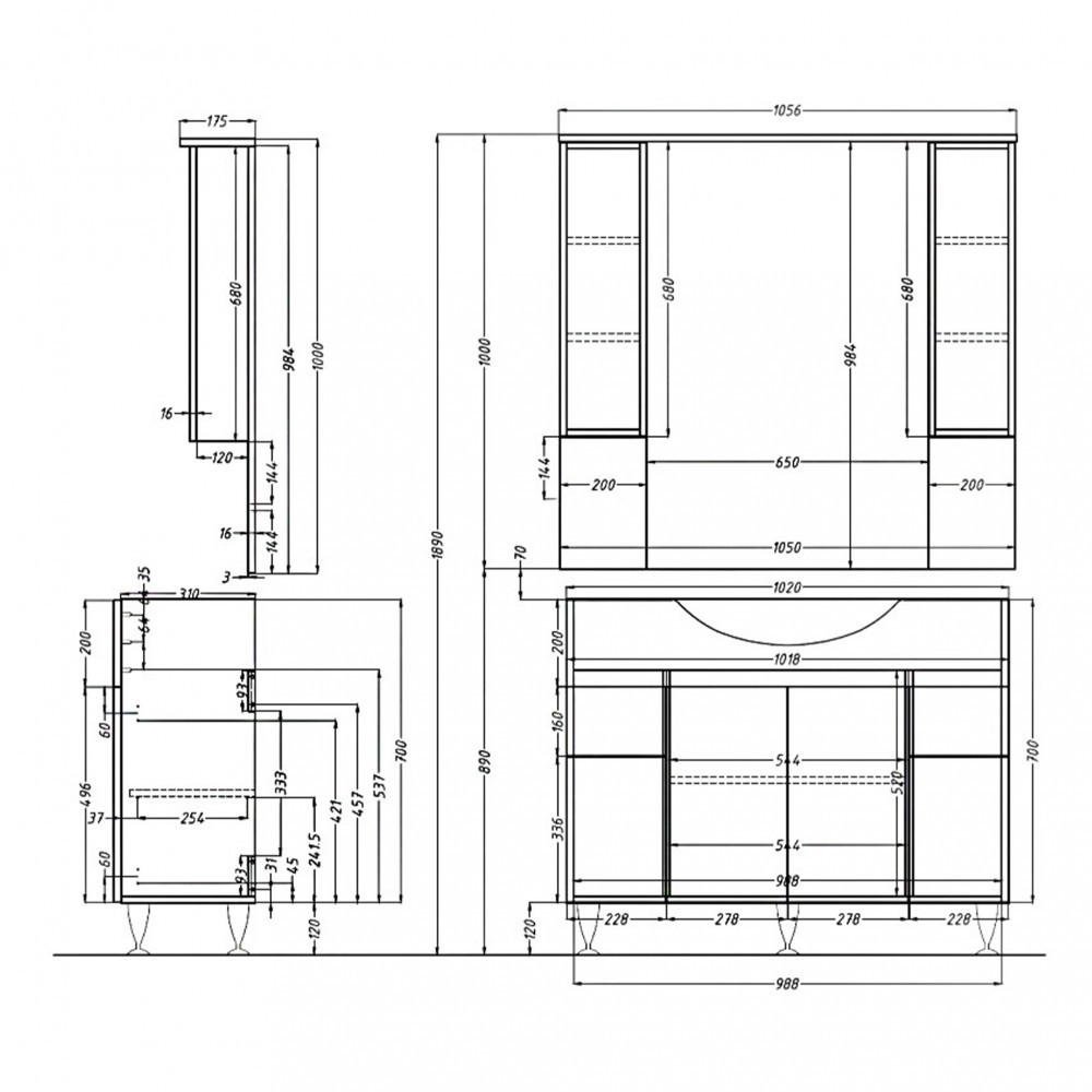 Leziter Dulap suspendat Bianca Plus 105, culoare stejar sonoma Mobalis Homvera