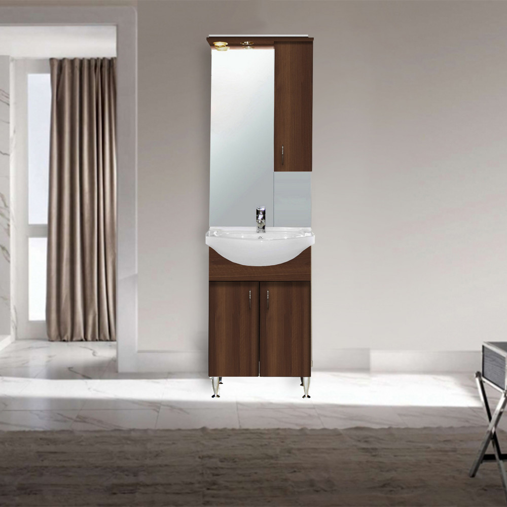 Leziter Dulap suspendat Bianca Plus 55, culoare Aida nuc, deschidere pe dreapta Mobalis Homvera