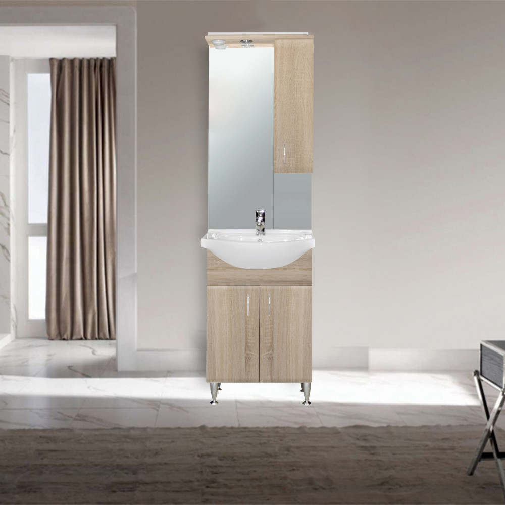 Leziter Dulap suspendat Bianca Plus 55, culoare stejar sonoma, deschidere pe dreapta Mobalis Homvera