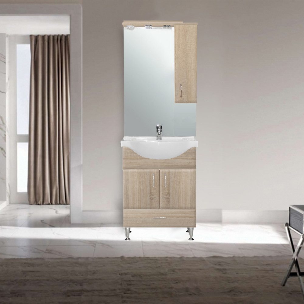 Leziter Dulap suspendat Bianca Plus 65, culoare stejar sonoma, deschidere pe dreapta Mobalis Homvera