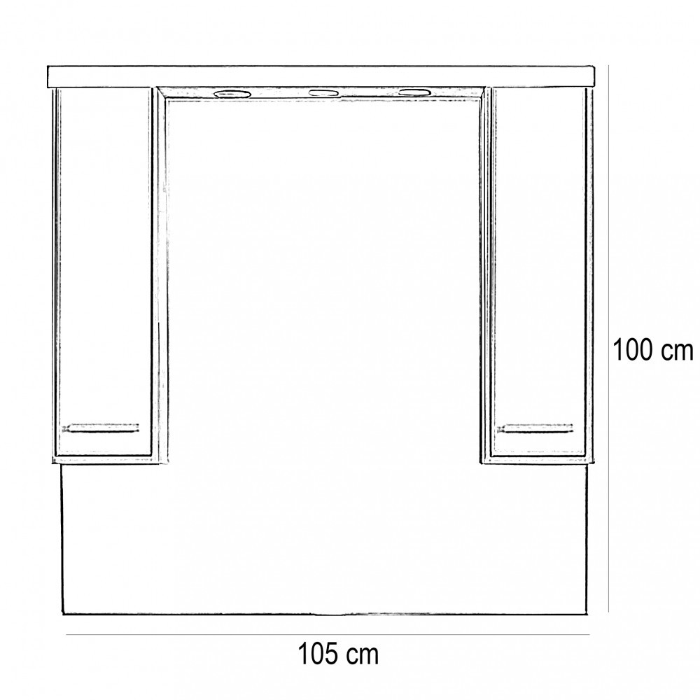 Leziter Dulap suspendat Nerva 105 cm cu oglindă, alb oglindă Mobalis Homvera