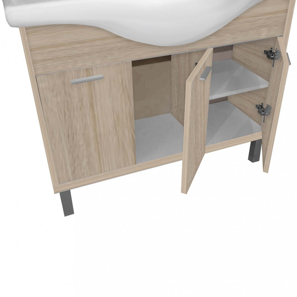 Leziter Dulap suspendat cu oglindă Nerva 105 cm, stejar Sonoma Mobalis Homvera