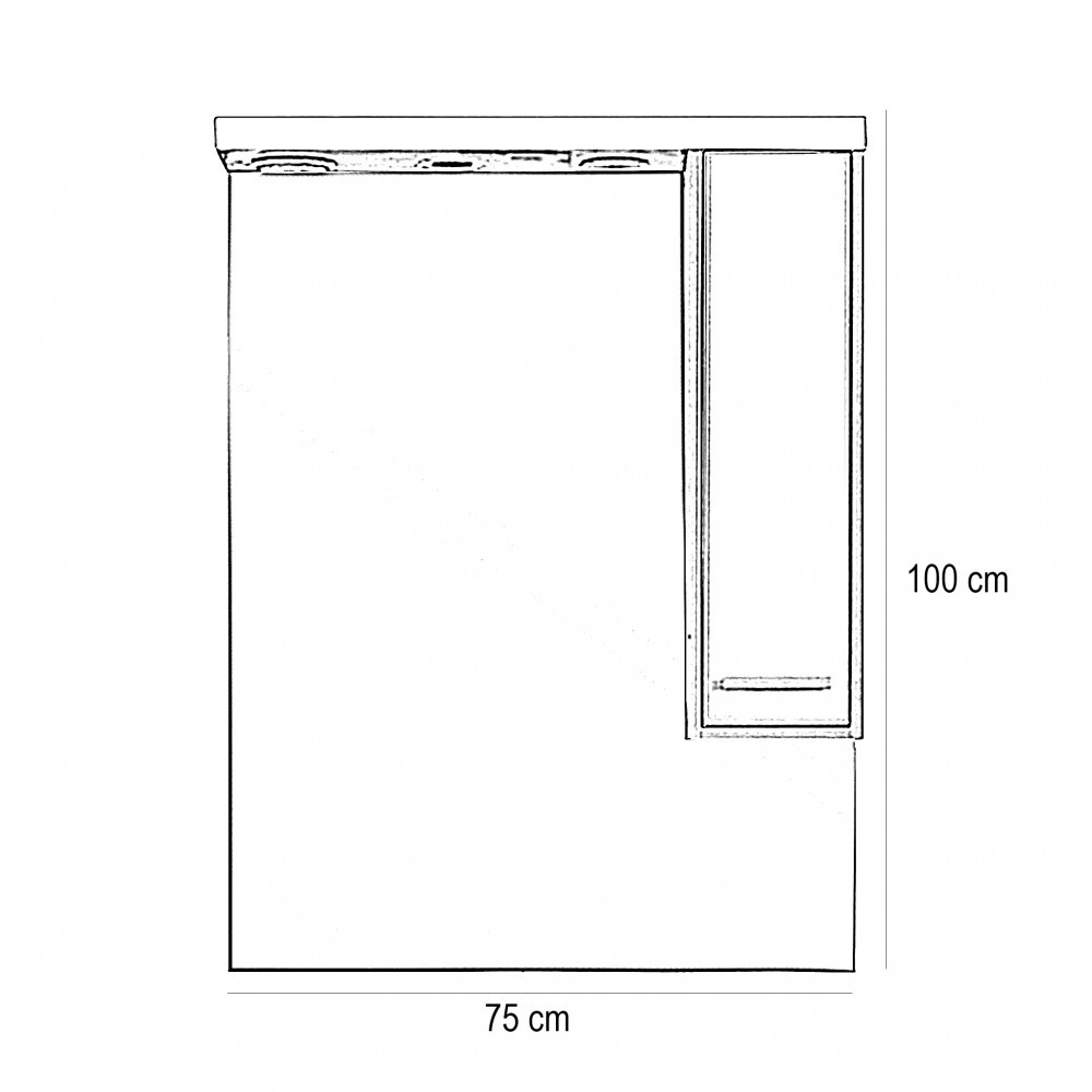 Leziter Dulap suspendat cu oglindă Nerva 75 cm, stejar Sonoma Mobalis Homvera