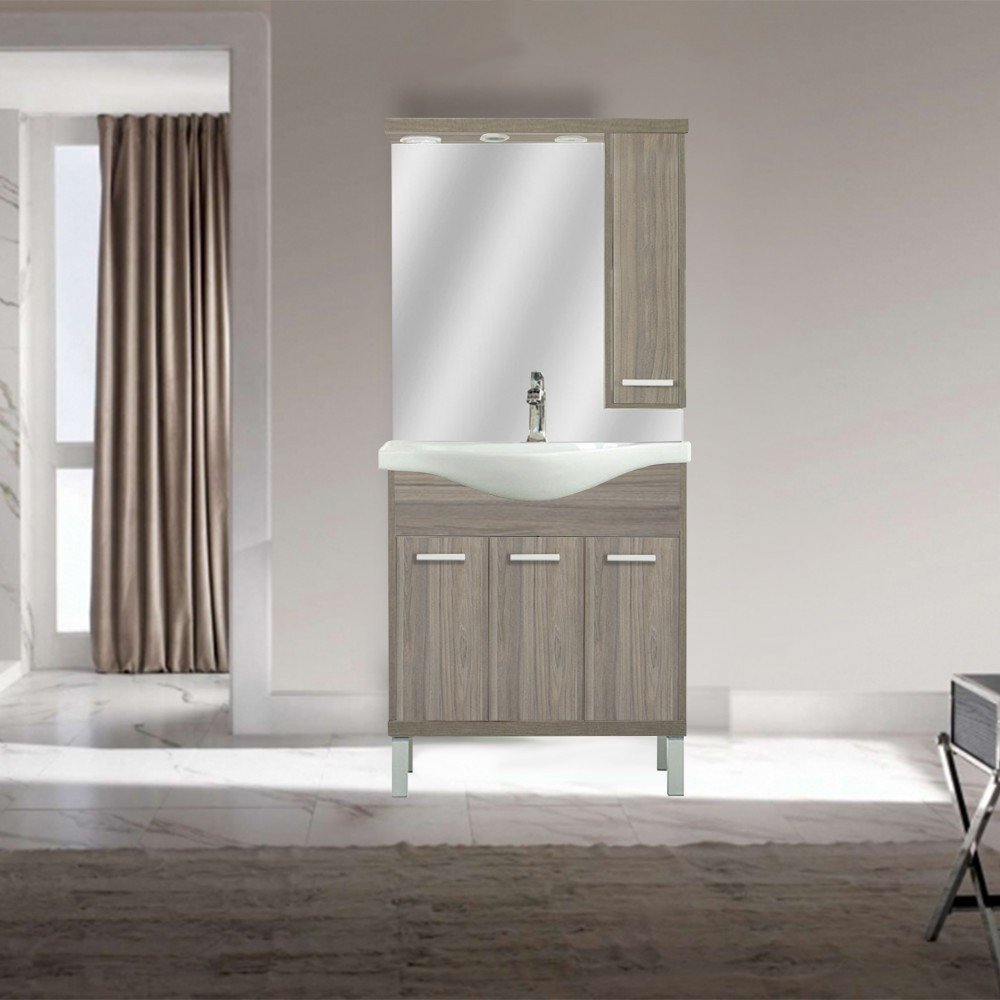 Leziter Dulap suspendat cu oglindă Nerva 75 cm, ulm Rauna Mobalis Homvera