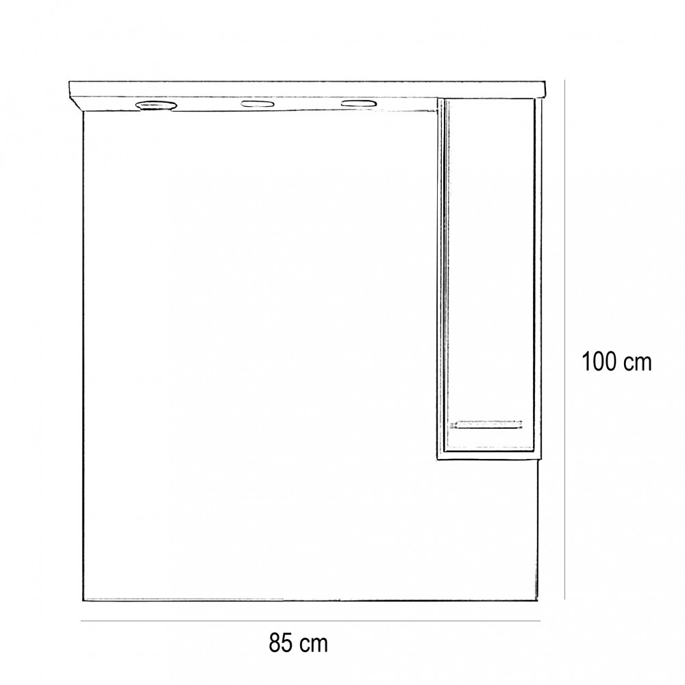 Leziter Dulap suspendat cu oglindă Nerva 85 cm, stejar Sonoma Mobalis Homvera