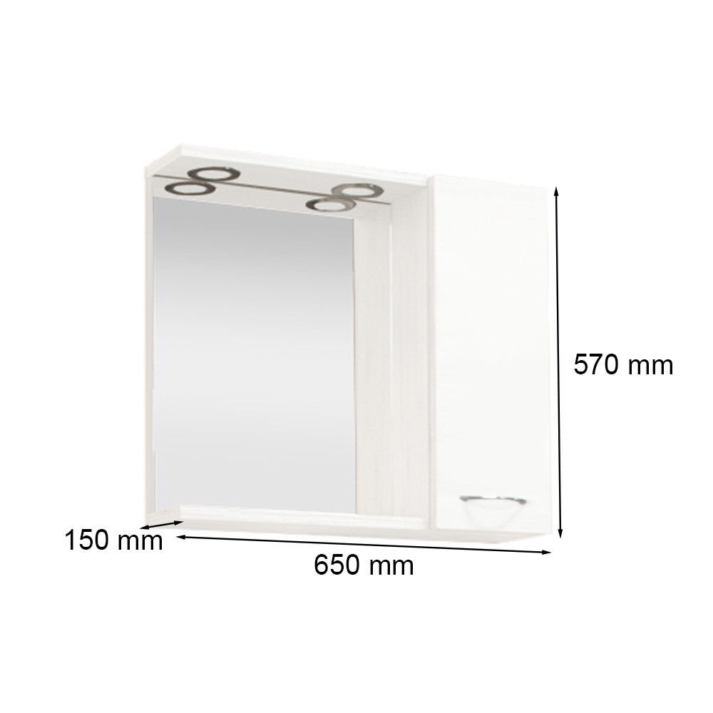 Leziter Mobilier de baie Ruben 65, mobilier suspendat, stejar Sonoma Mobalis Homvera