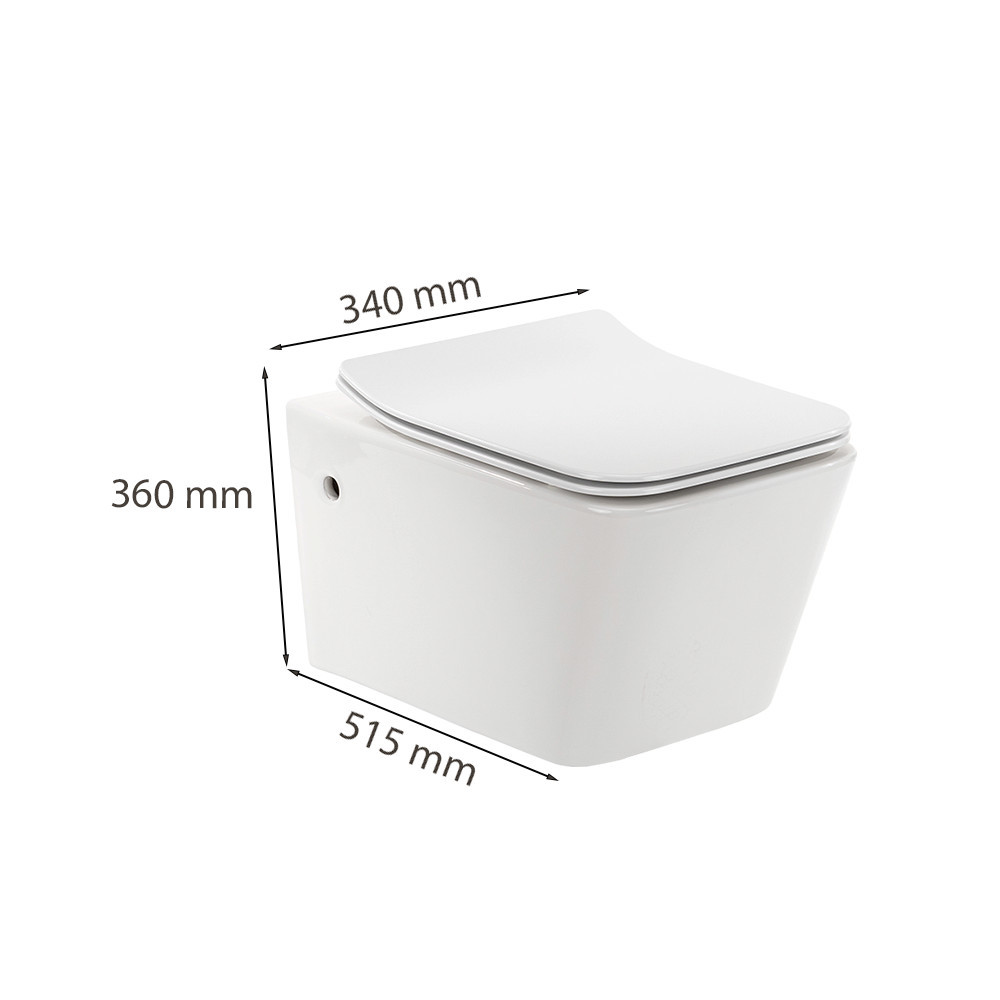 Leziter Toaletă Tina, montată pe perete, fără ramă, cu capac cu închidere silențioasă Mobalis Homvera