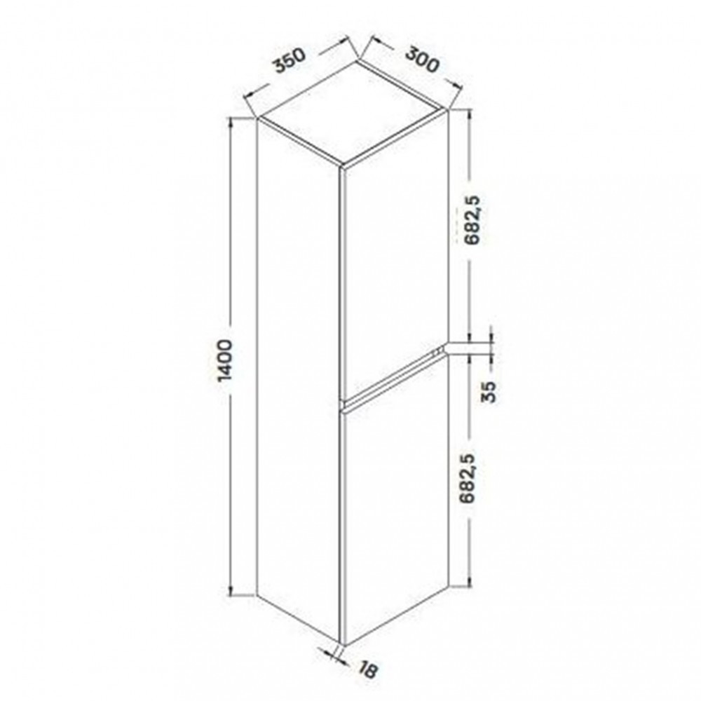 Wellis Dulap înalt Elois White, montat pe perete Mobalis Homvera