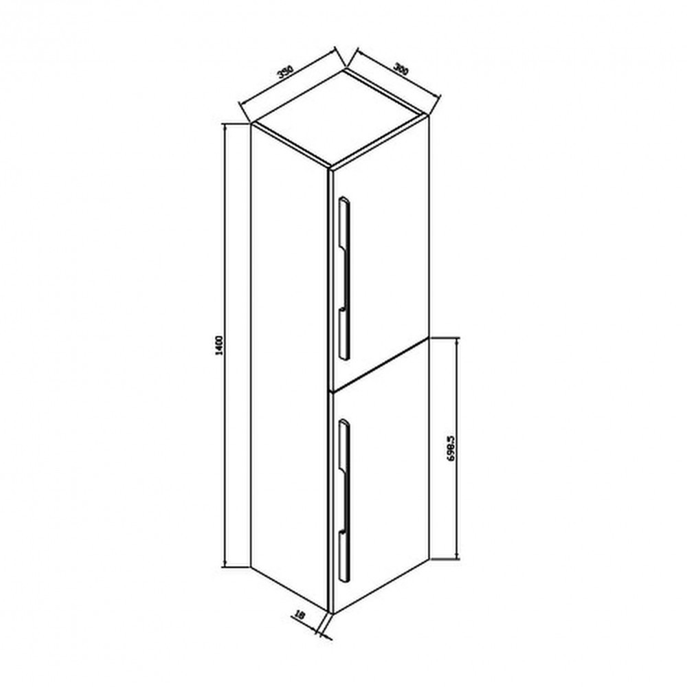 Wellis Dulap înalt Nina, montat pe perete Mobalis Homvera