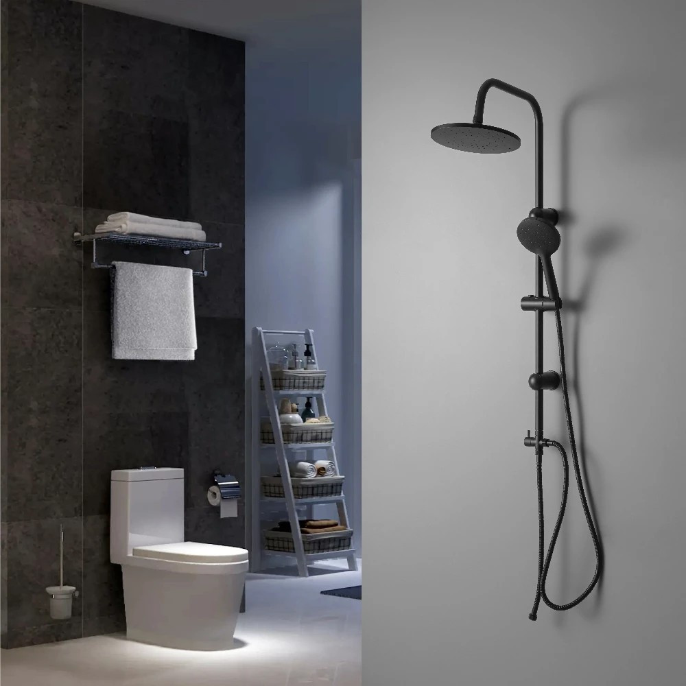 Leziter Set de duș Corina Black fără baterie Mobalis Homvera