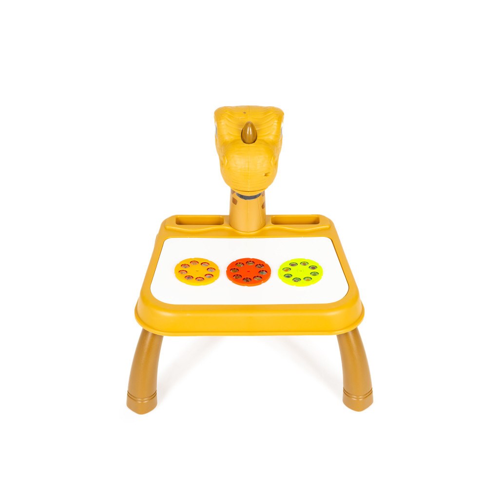 Homelux Proiector planșă de desen cu dinozauri, 12 pixuri cu vârf de pâslă, 24 de modele, galben Mobalis Homvera