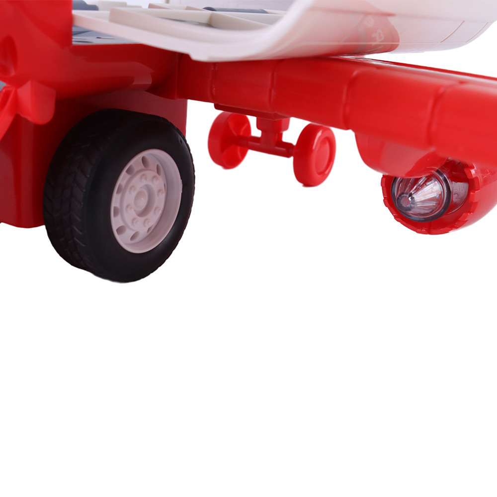 Leziter Avion de transport pompieri cu 4 autospeciale, accesorii, efecte luminoase și sonore Mobalis Homvera