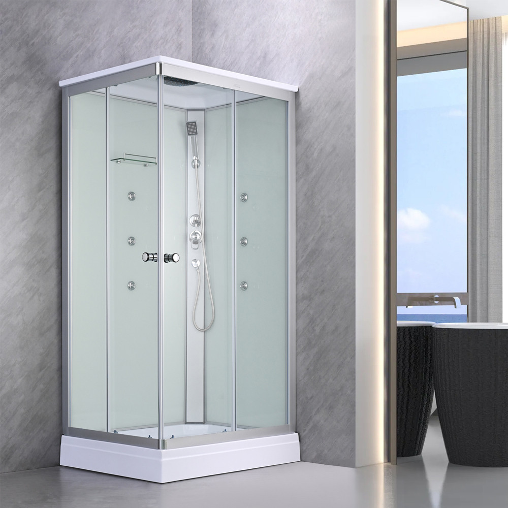 Leziter Cabină de duș cu hidromasaj pătrată Valerie 80x100 cm Mobalis Homvera