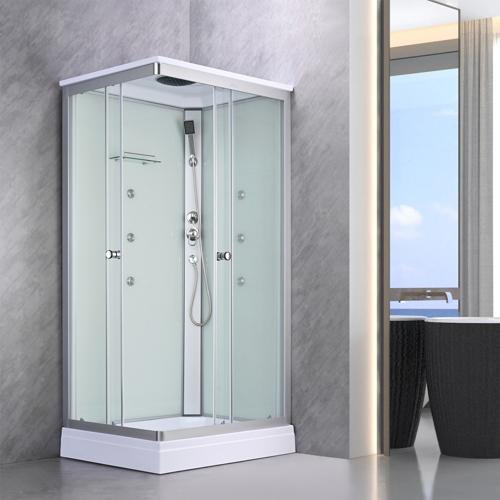 Leziter Cabină de duș cu hidromasaj pătrată Valerie 80x100 cm Mobalis Homvera