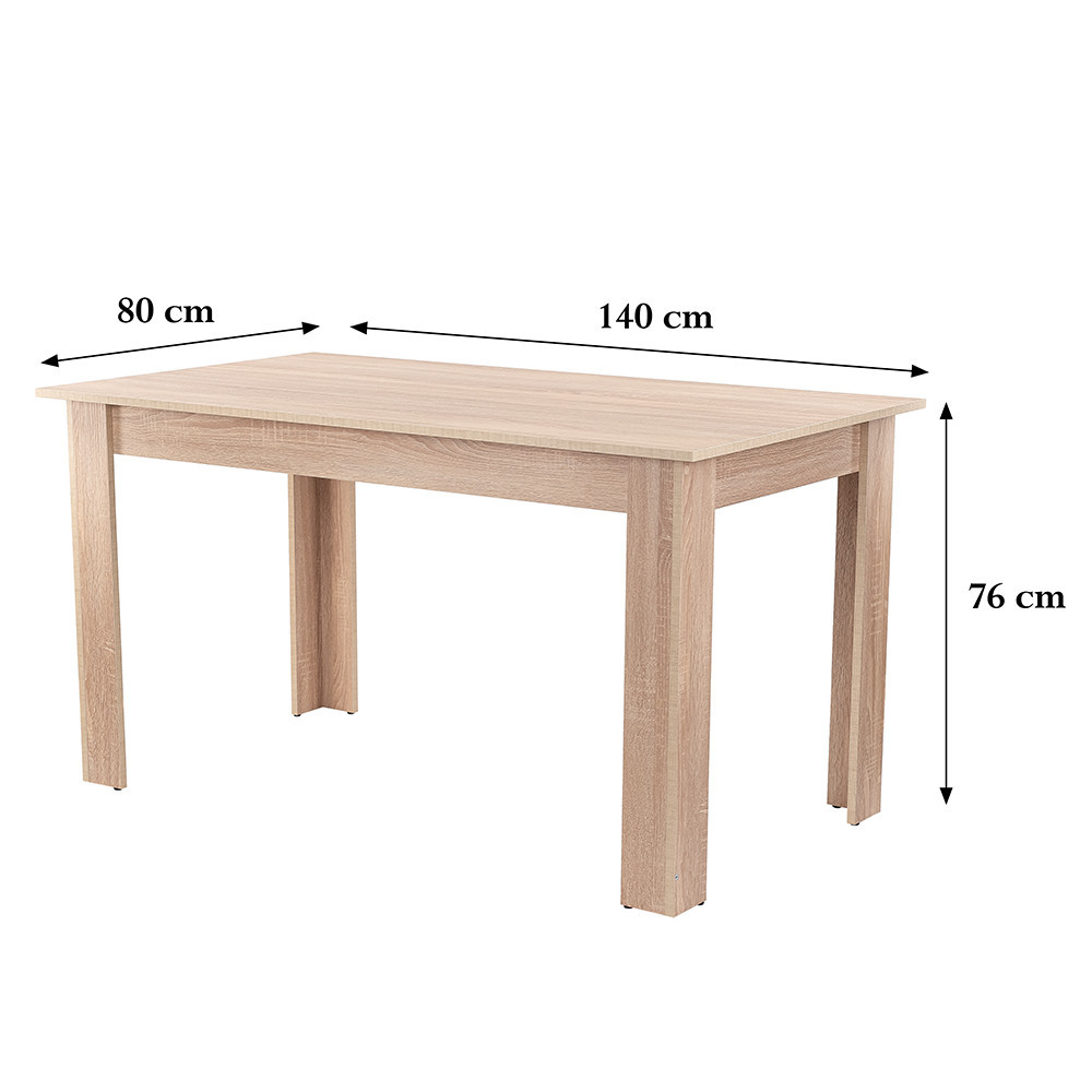 Leziter Masă de dining Yorki Standard 140x80 cm stejar sonoma Mobalis Homvera