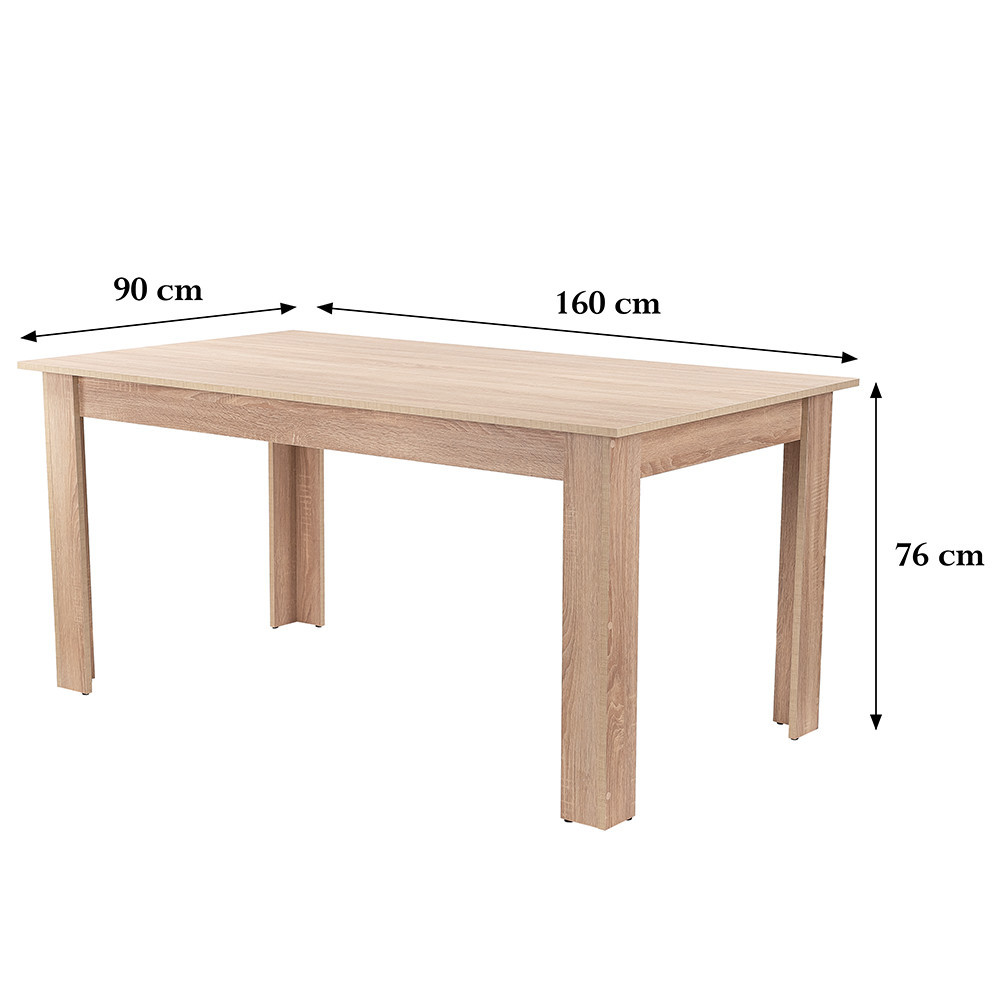 Leziter Masă de dining Yorki Standard 160x90 cm stejar sonoma Mobalis Homvera
