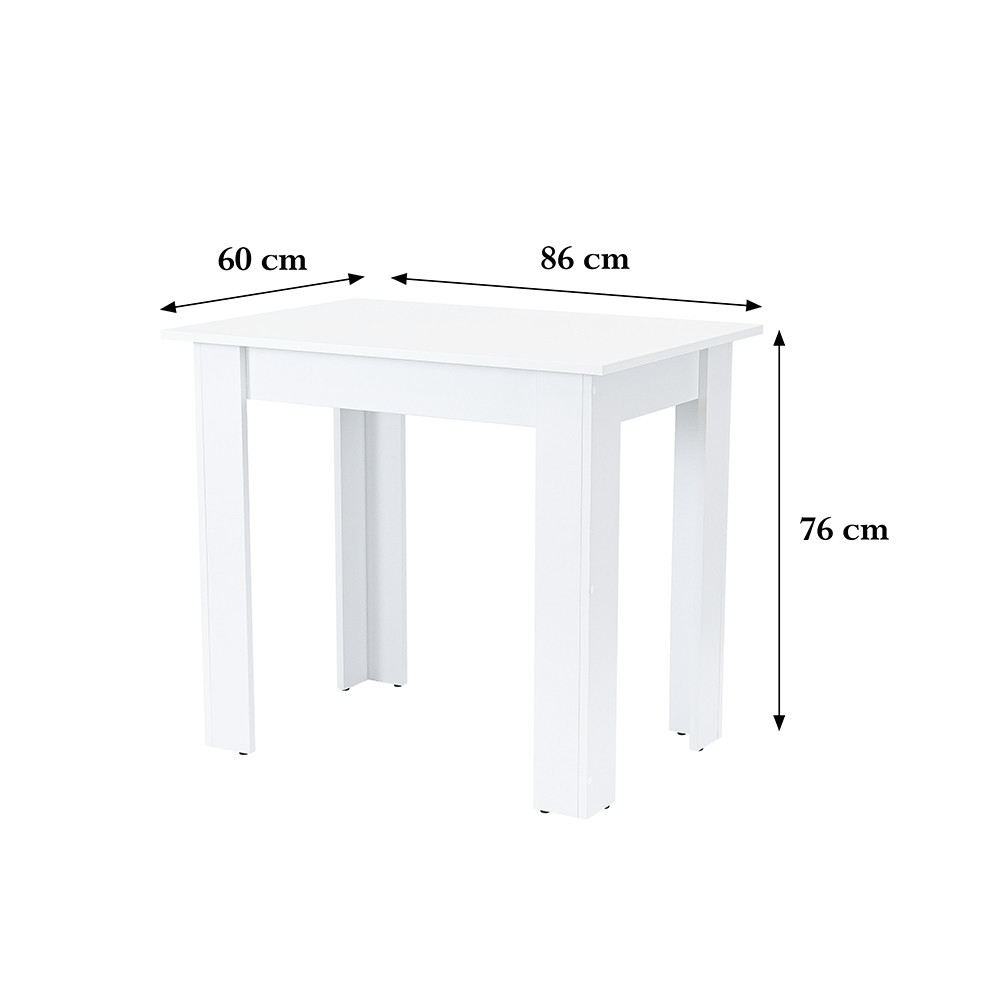 Leziter Masă de dining Yorki Standard 86x60 cm albă Mobalis Homvera