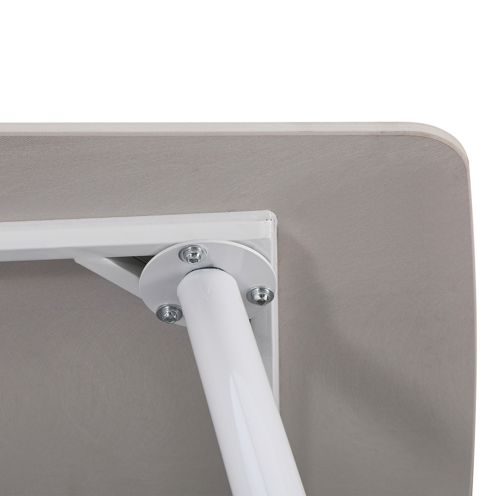 Leziter Masă de dining pătrată Bora 140 cm din piatră sinterizată, albă Mobalis Homvera