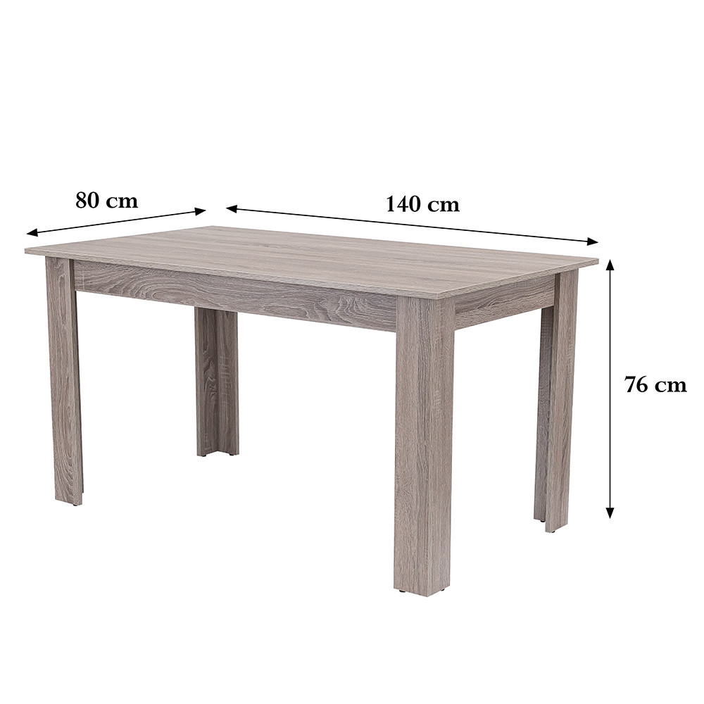 Leziter Masa de sufragerie Yorki Standard 140x80 cm stejar yorki Mobalis Homvera
